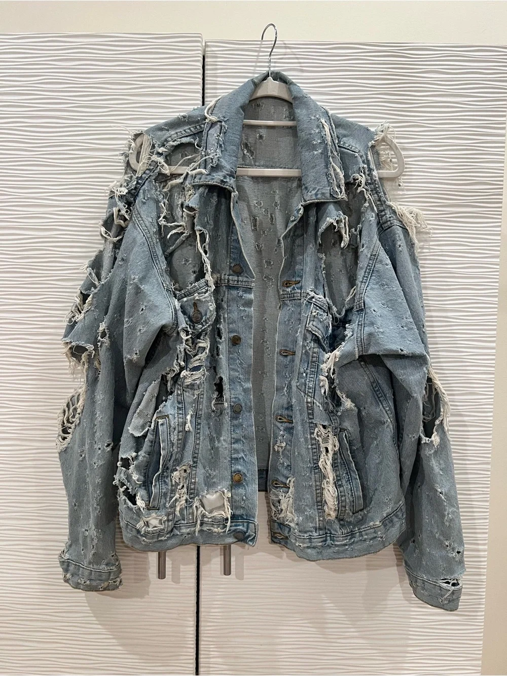 Carmar Light Blue Distressed Oversized Denim Jacket